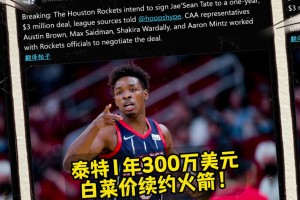 这真是白菜价！名记：泰特预计1年300万美元续约火箭